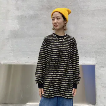 BEAMSBOY x BOWWOW 별주 자카드 롱 슬리브 T셔츠
