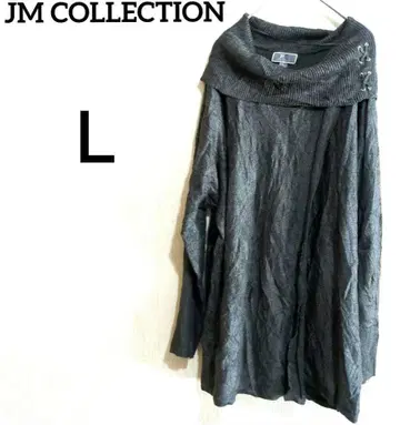 JM COLLECTION 다크 그레이 긴팔 상의 [ L ]