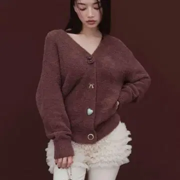 SNIDEL HOME [ Melty ] 초코 버튼 가디건 브라운