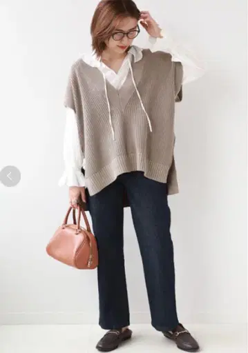 JOURNAL STANDARD relume 제품 염색 브이넥 베스트