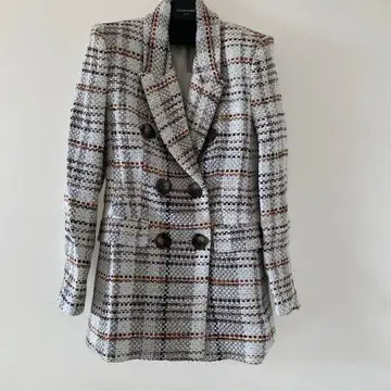 체크 무늬 트위드 테일러드 자켓 ZARA 미착용 새상품