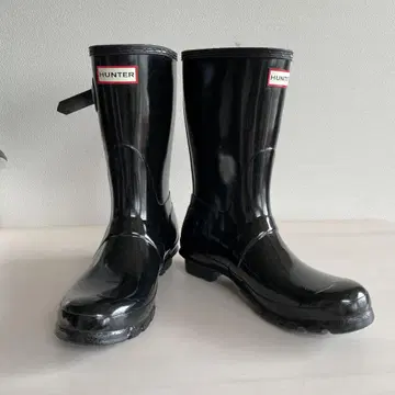 HUNTER 블랙 레인부츠 6 UK