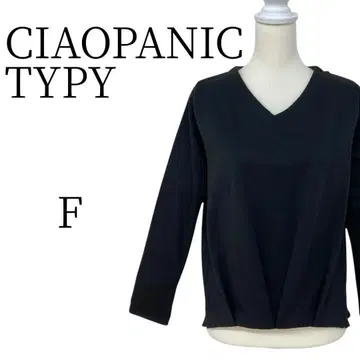 CIAOPANIC TYPY 블랙 V넥 긴팔 상의 F