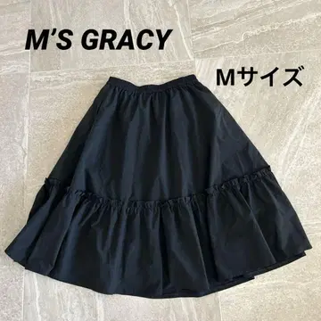 [ M'S GRACY ] 프릴 달린 블랙 A라인 스커트 일본제