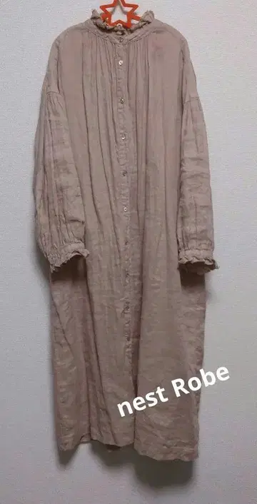 [ 새상품급 ] nest Robe 린넨 프릴 원피스 베이지 핑크