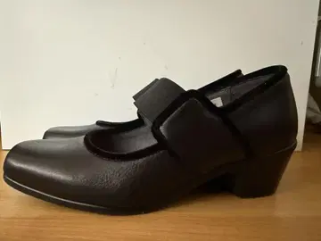 VITA NOVA 버클레이 천연 가죽 가죽 블랙 블랙 펌프스 22cm