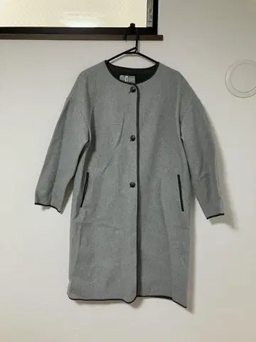 Petit Honfleur 그레이 노카라 롱 코트 11호