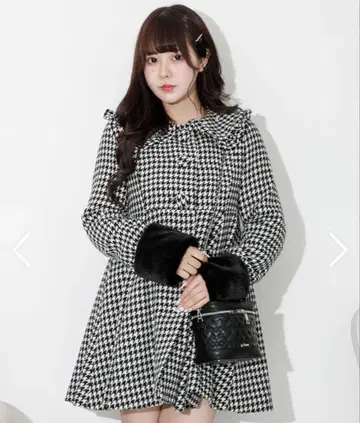pium 비쥬 카라 도리 플레어 코트 믹스