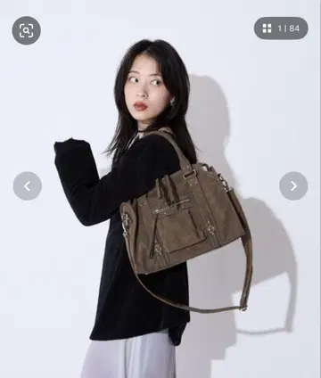 JEANASIS 앤티크 인조 가죽 보스턴 블랙