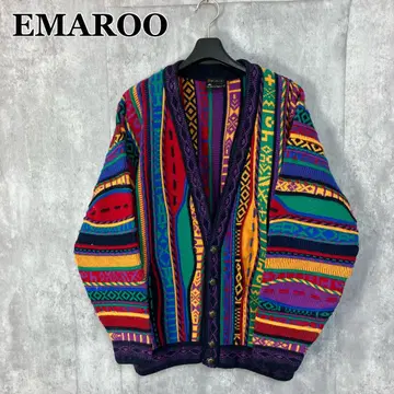 EMAROO vintage 3D 입체 니트 가디건 구제 의류