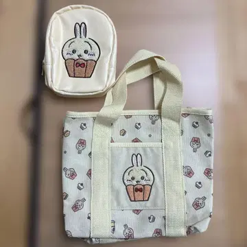 치이카와 x 아베일 토끼 토트백과 파우치 세트