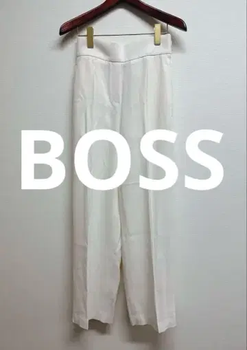 BOSS 화이트 스트레이트 팬츠 36