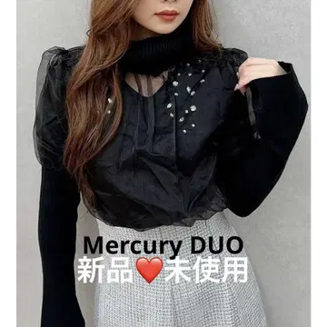 Mercury DUO 새상품 미사용 오간자 비즈 장식 긴팔 상의