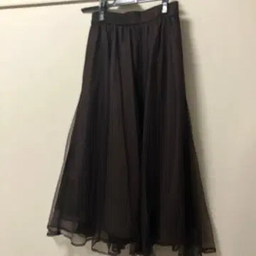 애니시스 7호 브라운 쉬폰 롱 스커트