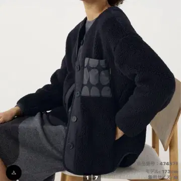 새상품급 UNIQLO 마리메꼬 플리스 가디건 XL 블랙
