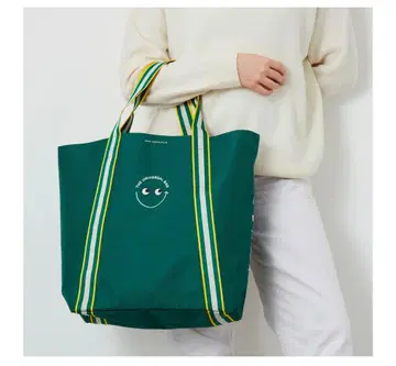 Anya Hindmarch x 내셔널린넨 에코백 그린 라지 사이즈
