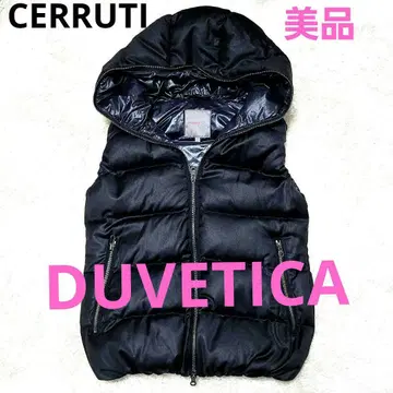 새상품급 듀베티카 다운 베스트 CERRUTI 캐시미어 울 블랙