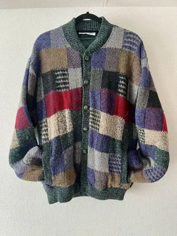 이탈리아제 패치워크 니트 가디건
