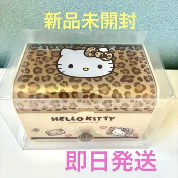 헬로키티 팬시 소품함 브라운 산리오 레오파드 무늬 산리오