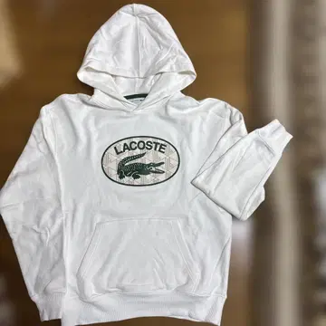 LACOSTE 화이트 루즈핏 후드티 US XS