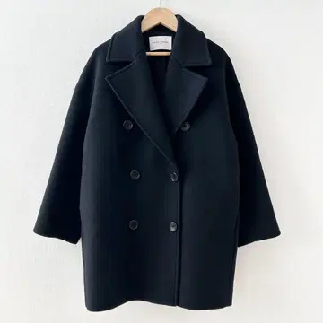 새상품급 UNITED ARROWS 멜톤 P코트 블랙 34