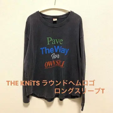 쉽스에니 별주 THE KNiTS 라운드 헴 로고 롱 슬리브 T
