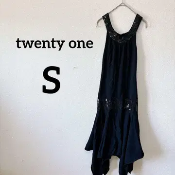 새상품급 twenty one [ S ] 블랙 슬리브리스 스팽글 드레스
