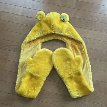 디즈니 곰돌이 푸 팬캡 후드 부착 머플러