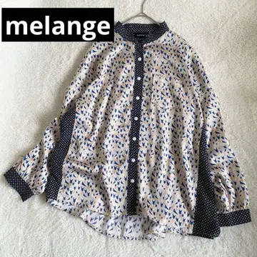 melange 메주 올 패턴 여우 무늬 여우 동물 애니멀 셔츠 긴팔