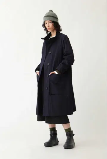 [ MHL ] TOUGH COTTON NYLON 롱 코트
