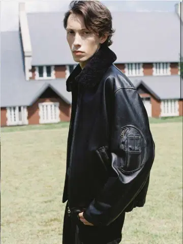 Lidnm French Pilot Leather Jacket