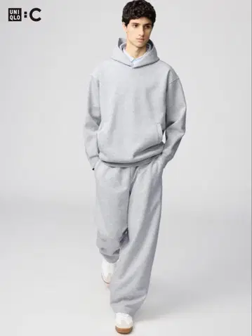 유니클로 UNIQLO C 맨투맨 와이드 팬츠 그레이 L