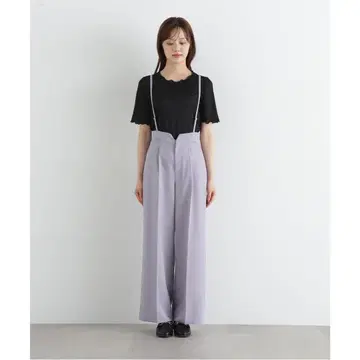 [택 포함 새상품] 프로포션 바디 드레싱 펄 서스펜더 와이드 팬츠