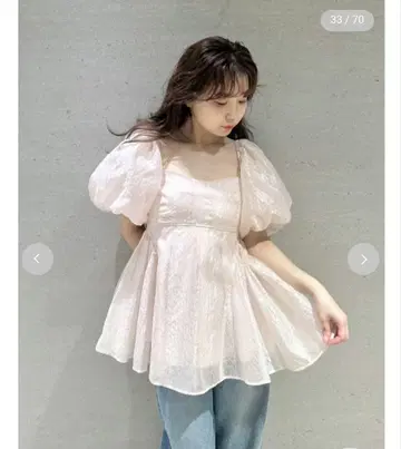 3way 시어 자카드 페플럼 블라우스