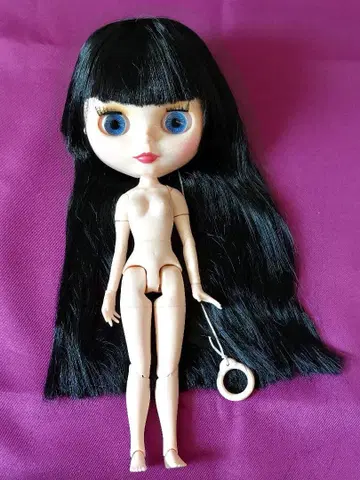 아이시 인형 히메컷 블랙 헤어 커스텀 인형 핸드 부품 포함