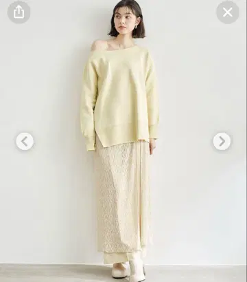 COCO DEAL 레이스 레이어드 치마바지 25ss 롱 스커트 블랙