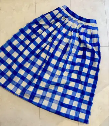 ZARA ZW COLLECTION 체크 무늬 미디 기장 스커트