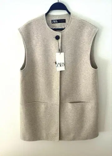 ZARA S 베이지 슬리브리스 베스트