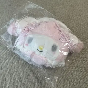 택 포함 새상품 마이멜로디 화이트 프릴 디자인 파우치