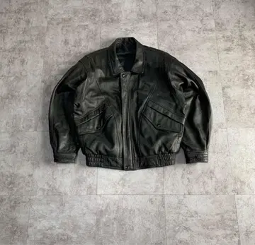 80s A-2 real leather bomber jacket
