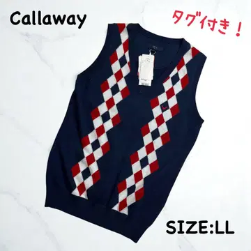 [택 포함] Callaway 베스트 LL 사이즈 아가일 무늬