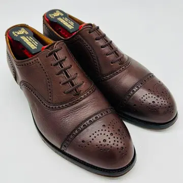 스코치 그레인 스트레이트 팁 25cm 다크 브라운 내측 날개 가죽 신발