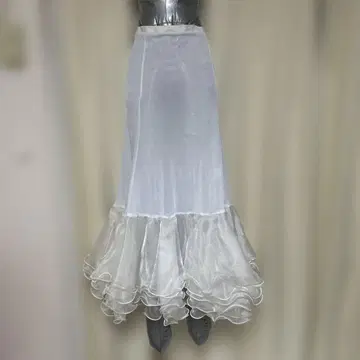 택 포함 미사용 사교댄스 그라데이션 페티코트 화이트 하자품