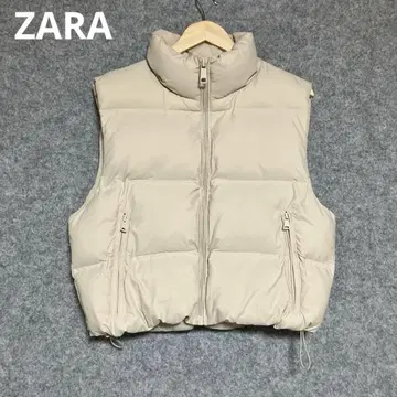 ZARA 베이지 다운 베스트 슬리브리스