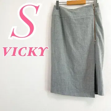 VICKY 그레이 타이트 스커트 S 사이즈 심플 오피스 캐주얼