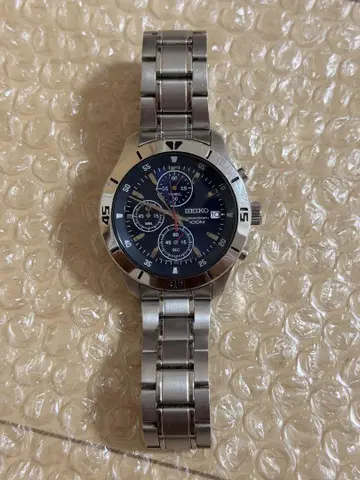 SEIKO 크로노그래프 4T57-00A0 손목시계 파랑 실버 다이얼