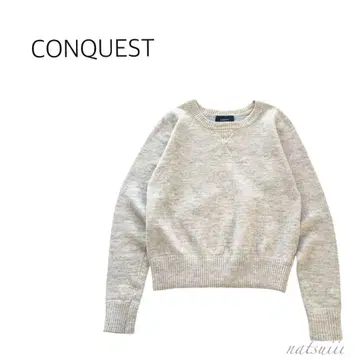 CONQUEST 컨퀘스트 안감 코튼 울 크루넥 풀오버