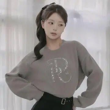 Darich 다리치 DR 비쥬 볼륨 리브 니트탑 GRY