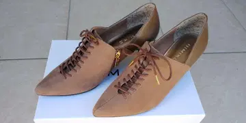 히미코 베이지 스웨이드 부티 23cm