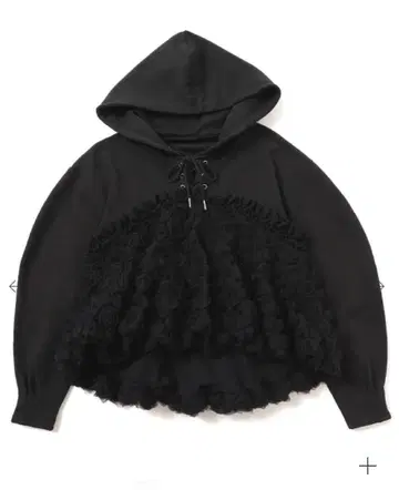 POPPY TULLE DOCKING HOODIE ( BLACK )